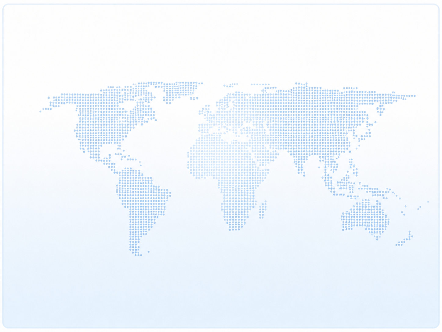 Dotted world map with network nodes representing Metatak's global reach