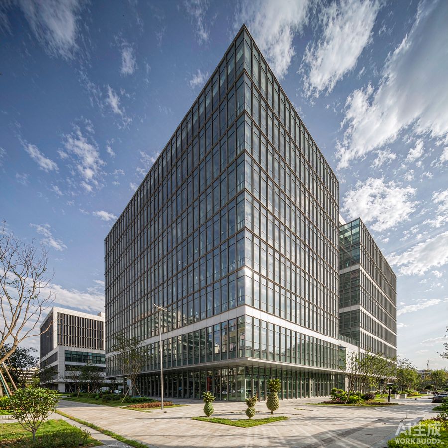 CMMS corporate headquarters building with landscaped entrance